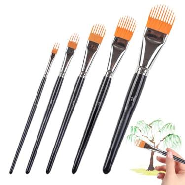 Imagem de Pincéis de aquarela | Pincel de pente de 5 peças | Pincel para colorir | Para crianças, iniciantes, viagens, Halloween, aniversário, estúdio, sala de aula, hobbies