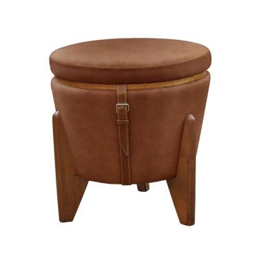 Imagem de Puff Banqueta Fênix Baú Mesa Castellar Móbile Corino Caramelo