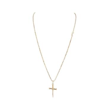 Imagem de Corrente Tijolinho Com Pingente Cruz Cordão Colar