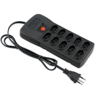 Imagem de Filtro de linha Force Line 10 Tomadas Bivolt Preto - 673-Unissex