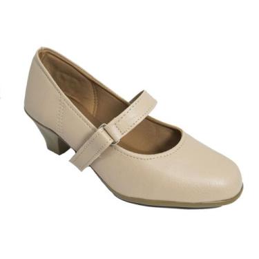 Imagem de Sapato Boneca Fechado Salto Baixo Confort Nude - Parishoes, 37