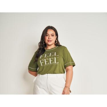 Imagem de T-SHIRT PLUS SIZE FEMININA DOCE TRAMA REF:105557-Feminino