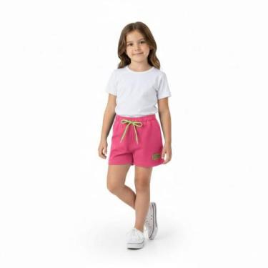 Imagem de Shorts Infantil Menina com Aplique Arrumadinhos, Rosa, 06