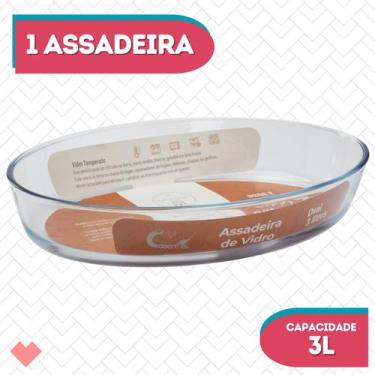 Imagem de Travessa Refratário Oval Vidro Temperado 3L Sobremesa - CasaVita, Oval