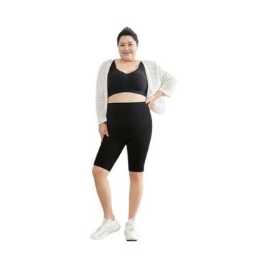 Imagem de Leggings Casuais Para Mulheres plus Size Em Preto, Alta Elasticidade, 