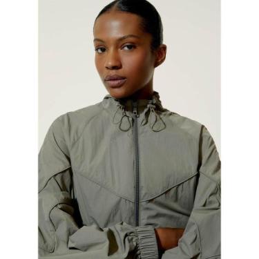 Imagem de Jaqueta Corta Vento Esportiva Feminina Com Recorte - Verde M - Hering 