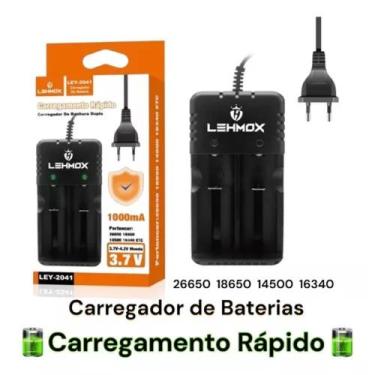 Imagem de Carregador LED Duplo Bateria 18650 26650 14500 16340 Bivolt 110/220V A