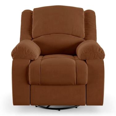 Imagem de Poltrona Do Papai Reclinável Sala De Cinema Barcelona Glider Manual Giratória Veludo Terracota