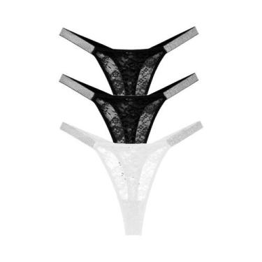 Imagem de Calcinhas De Renda Sexy Femininas Com Cintos Brilhantes, Lingerie Ínti