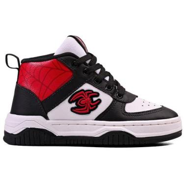 Imagem de Tênis Infantil Menino Cano Alto Aranha Estilo Basquete Juvenil - Mini-