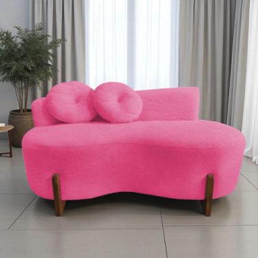 Imagem de Namoradeira Sofá Feijão Lounge Orgânica Couro Rosa Pink - Mansão Decor