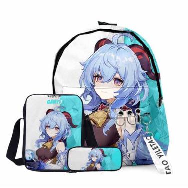 Imagem de Conjunto de mochilas escolares Genshins Impacts Ganyus Cartoon Kids - 