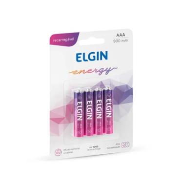 Imagem de Pilha Recarregável AAA Elgin Ni-MH -900mAh, Blister Com 4 Unidades - 82169