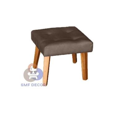 Imagem de Puff Banqueta Decorativa Glamour Dubai Com Pés Quadrado - SMF Decor, M