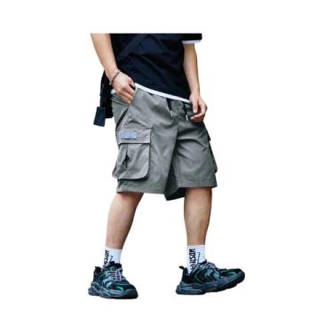Imagem de Bermudas Cargo Masculinas Para Atividades Ao Ar Livre Com Grandes Bols