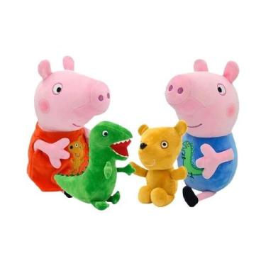 Imagem de Conjunto De Brinquedos De Pelúcia Peppa Pig 4 Peças Família George Din