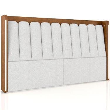 Imagem de Cabeceira Cama Box Queen Estofada com LED 160cm Moan P05 material sint