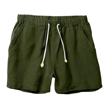 Imagem de Bermuda Masculina em Linho com Cordão Leve Short Versátil para o Verão-Masculino
