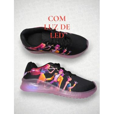 Imagem de Tênis Infantil Menina Guerreira Com Luz de Led Desenho Personagens Con