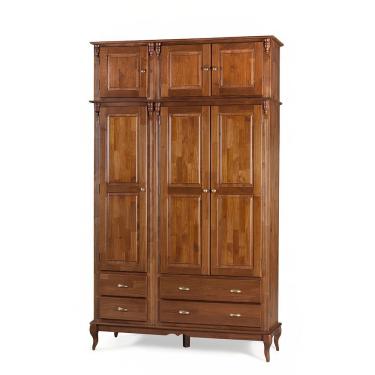 Imagem de Guarda Roupa Casal Hannover 3 Portas 4 Gavetas Madeira Imbuia Linz Móveis