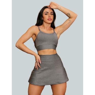 Imagem de Conjunto Short Saia Academia Saia Beach Tennis Com Short Interno Donna Martins-Feminino