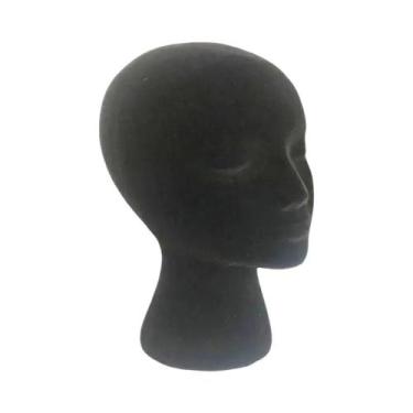 Imagem de Cabeça De Manequim Em Veludo Preto Para Exibição De Perucas, Cosmetolo