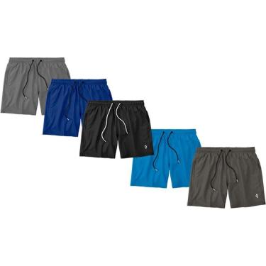 Imagem de Kit 5 Shorts Bermudas Resina Liso Masculino Tactel Básico-Masculino