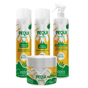 Imagem de Kit Shampoo Condicionador Hidratação Com Máscara Pequi Vloss Cosmético