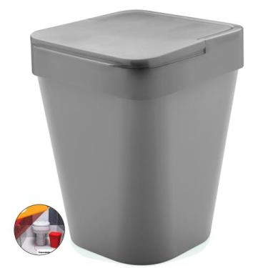 Imagem de Lixeira 10 Litros Com Tampa de Chão Cozinha Banheiro Izzy - LX 215 Ou,