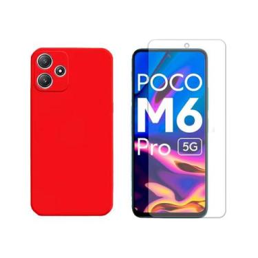 Imagem de Capa Aveludada Compativel Com  Xiaomi Redmi 12 5G + Pelicula Hidrogel 