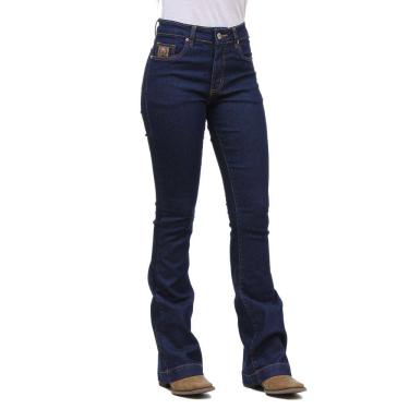 Imagem de Calça Jeans Feminina Flare Azul Escuro com Elastano Os Vaqueiros 32567