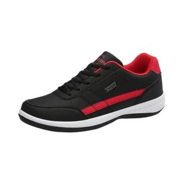 Imagem de Sapatos Casuais Masculinos De Couro Com Cadarço Para Esportes Ao Ar Li