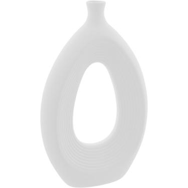 Imagem de VASO DECORATIVO ENFEITE PLANTA CERÂMICA 30x18x3cm BRANCO