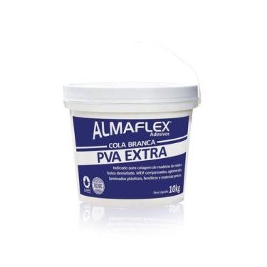 Imagem de Cola Branca Pva Extra 768 de 10 Kg Para Madeira, Artesanato - Almata