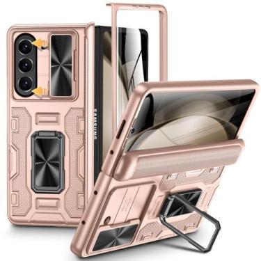 Imagem de Capa VEGO para Samsung Galaxy Z Fold 5 com suporte e tela rosa
