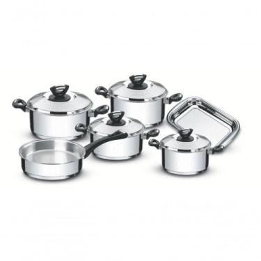 Imagem de Jogo De Panelas Tramontina Solar Baquelite Em Aço Inox 6 Peças