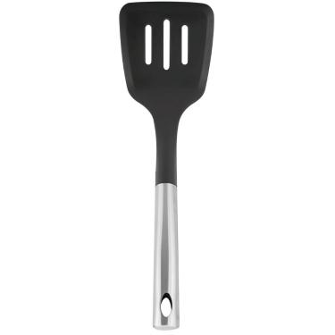 Imagem de Espátula Vazada Inox C Nylon para Virar Misturar e Servir Alimentos em Nylon e Inox Res...