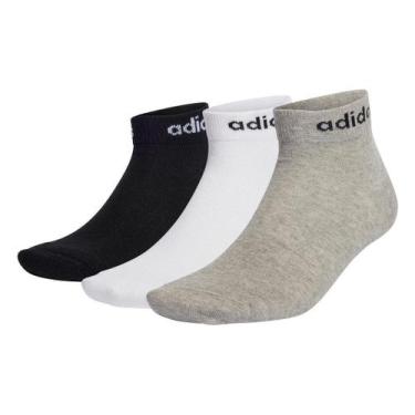 Imagem de Kit Meia Adidas Cano Médio Com 3 Pares, Cinza, 43/45