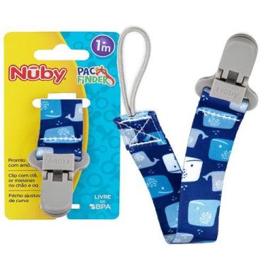 Imagem de Prendedor de Chupeta Infantil Estampado Baby Nuby Cor:Baleia, Baleia