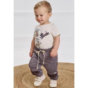 Imagem de Conjunto Body Calça Moletom Menino LucBoo, M, Estampado