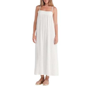 Imagem de Saída de Praia Vestido Longo She Elegante Soltinho Viscose, Off white,