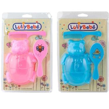 Imagem de Kit Cuidados E Higiene de Bebe Pente Escova E Saboneteira - Lully Bebê