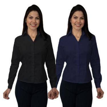 Imagem de Camisete Feminina manga longa em Grafil - Demorgan Uniformes, Preto, E