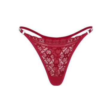Imagem de Tanga Feminina Calcinha Fio Dental Cintura Baixa Fita Brilho - Genéric