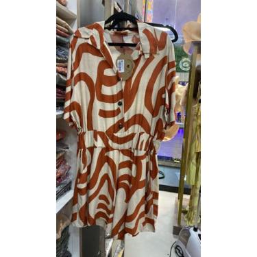Imagem de Macacão curto em viscose com estampa - Maria Henriqueta