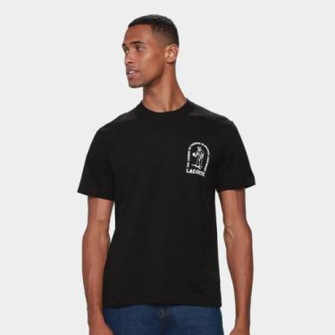 Imagem de Camiseta Lacoste Casual Masculina, Preto, P