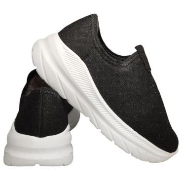 Imagem de Tenis Infantil Menina Molekinha Slip On Brilho 2584.100, Preto, 31