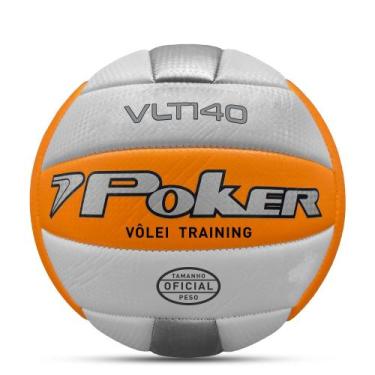 Imagem de Bola de Volei Poker Training VLT 140 05844, Laranja, Branco, Prata