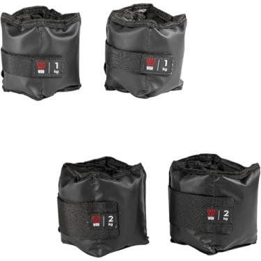 Imagem de Kit Par Caneleiras Peso 1kg + 2kg Tornozeleira de Peso Academia Musculação Fisioterapia Treino Funcional