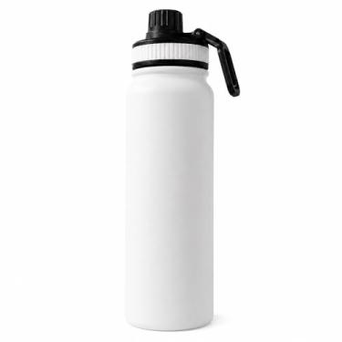 Imagem de Garrafa de Água Térmica Aço Inox Esportiva Academia Isolada a Vácuo Aço Inox 304 de 800ml (BRANCA 1314)